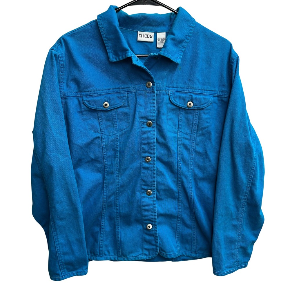 Chicos womens blue denim jacket